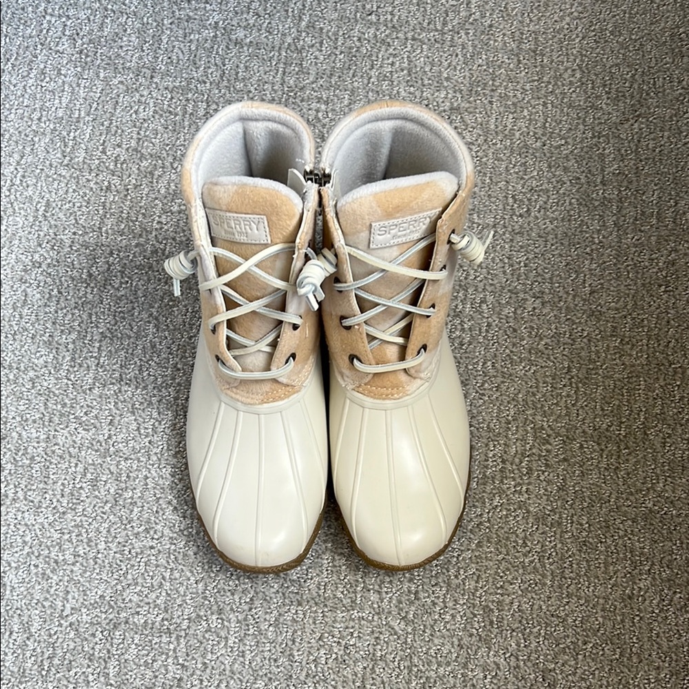 Sperry Tan and Cream Waterproof Boots